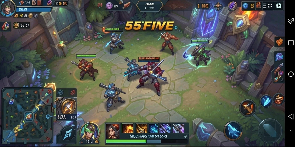 Tangkapan layar gameplay 55FIVE yang menegangkan dan strategis.
