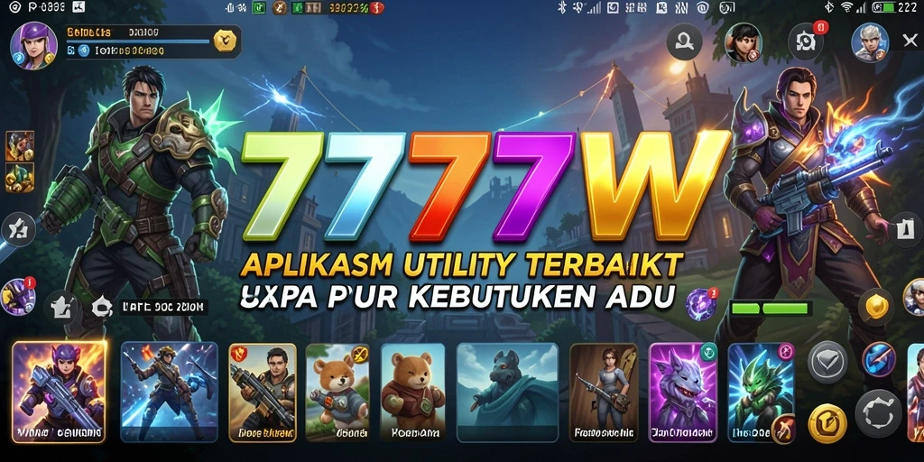 Tampilan utama aplikasi 7777W dengan fitur-fitur Utility.