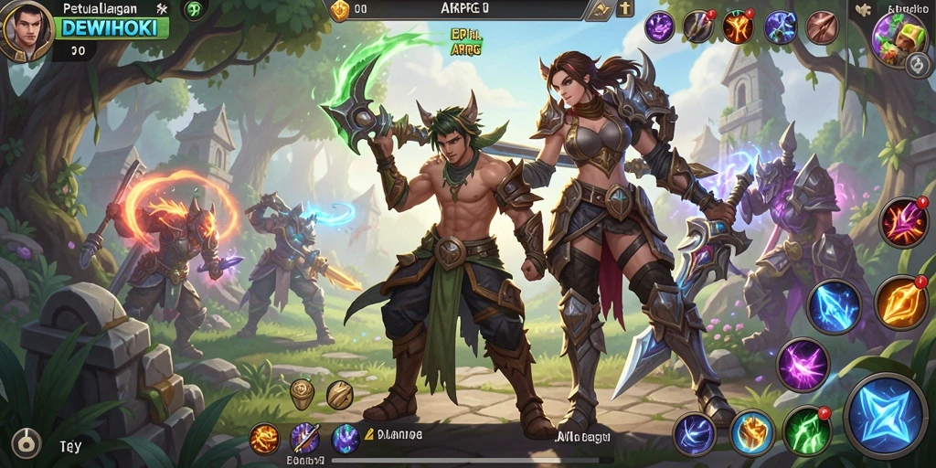 Tampilan menakjubkan dari gameplay ARPG DEWIHOKI yang penuh aksi.