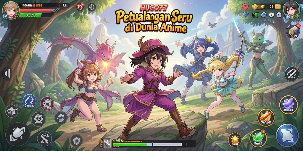 Gameplay seru dan karakter anime ikonik dalam HUGO77.