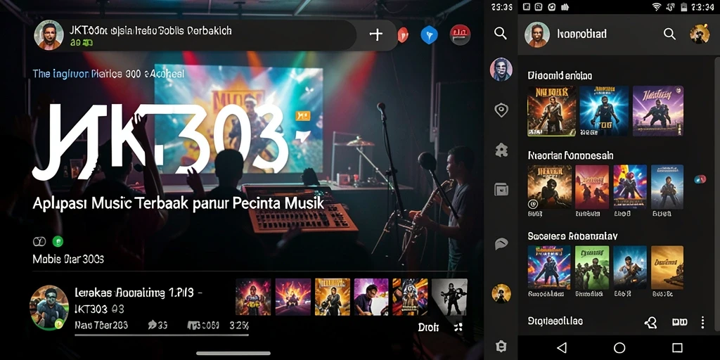 Tangkapan layar JKT303 menunjukkan pengguna memainkan alat musik virtual dengan antarmuka yang intuitif.