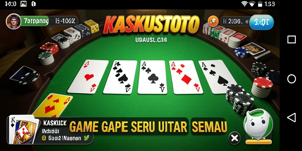 Screenshot gameplay KASKUSTOTO menampilkan suasana permainan Gaple yang seru.