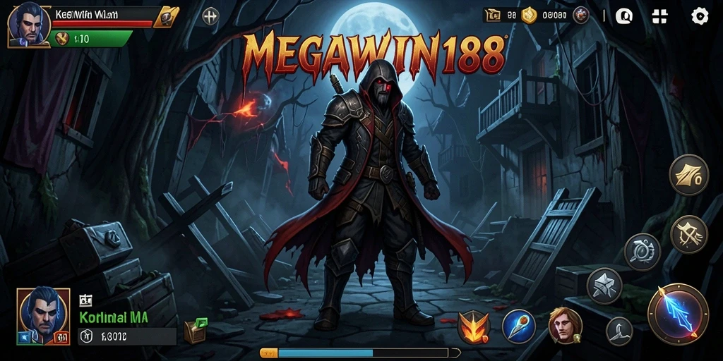 Tangkapan layar gameplay <strong>MEGAWIN188</strong> menampilkan suasana horor yang mendebarkan.