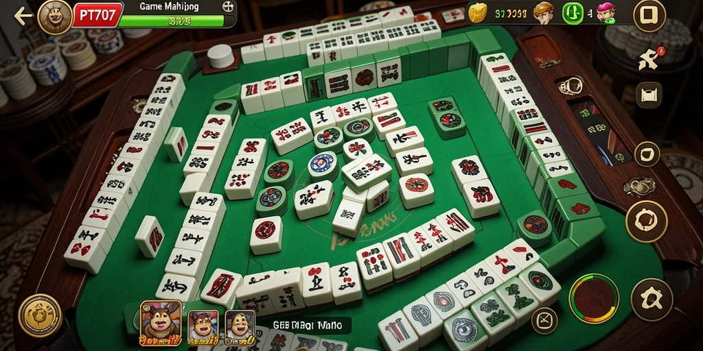 Tampilan gameplay <strong>PT707</strong> dengan papan Mahjong yang menantang.