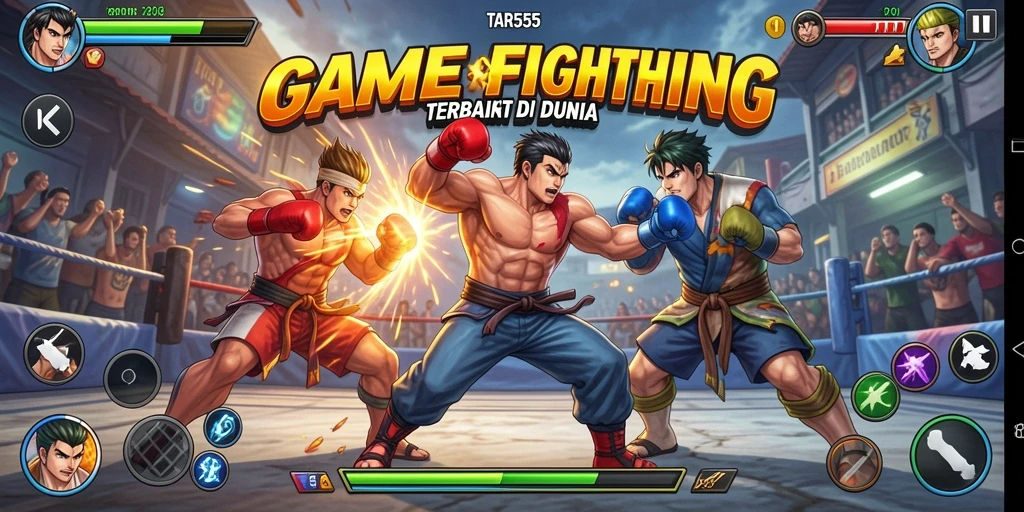 Gameplay TAR555 yang menegangkan dengan karakter bertarung yang memukau.
