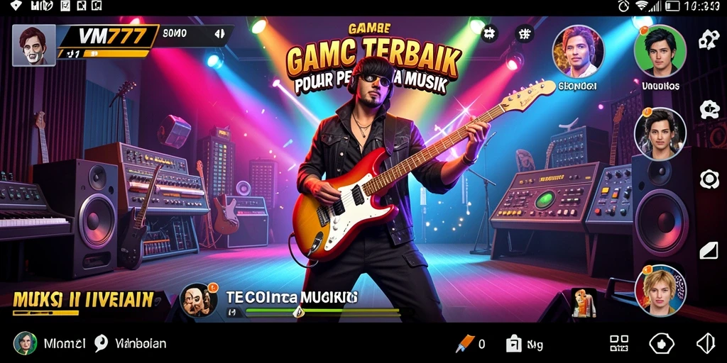 Tampilan gameplay VM777 yang menarik dengan berbagai genre musik.